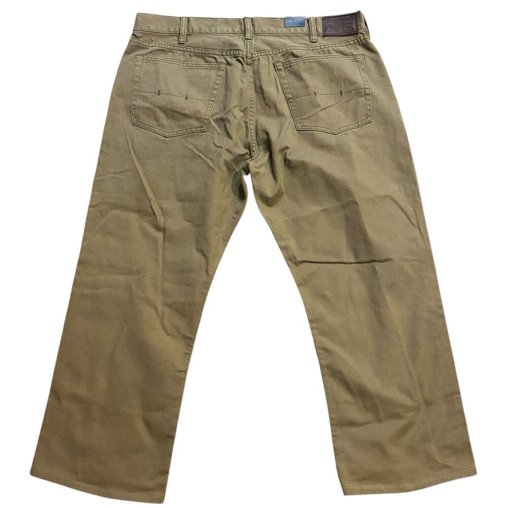 Polo Ralph Lauren Tan Jeans Cotton Men's Size 38 x 26 (altered) - Picture 2 of 8